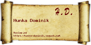 Hunka Dominik névjegykártya